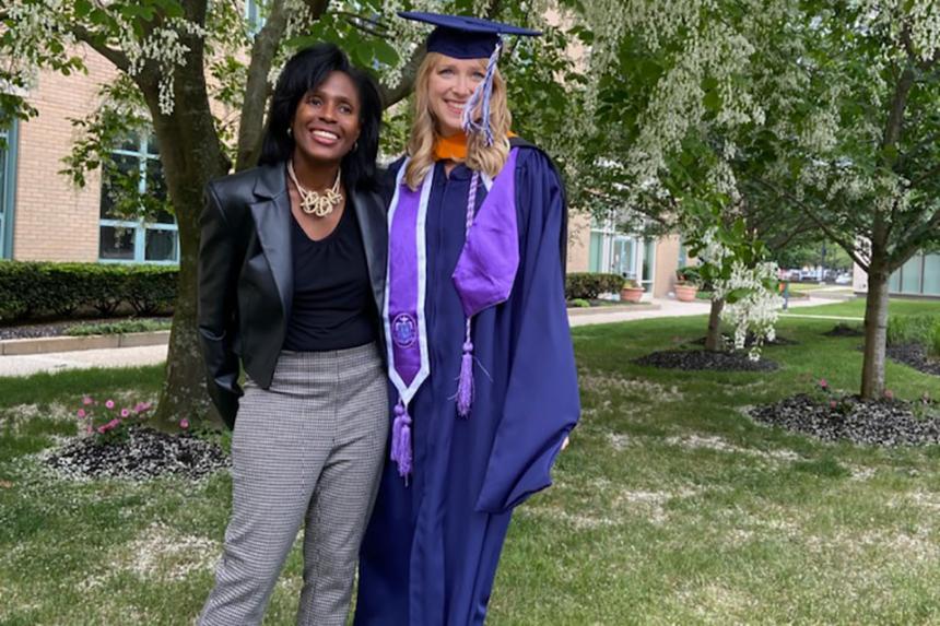 President Wooten with Summer Beuthin, who graduated from our Master’s of Nursing program. 