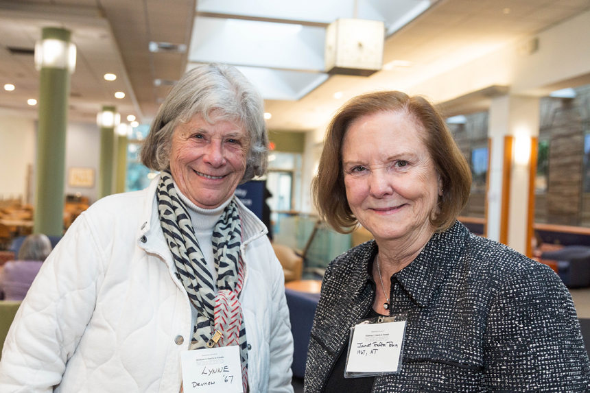 Two alums from the class of 1967 during Alumnae, Family, and Friends Weekend