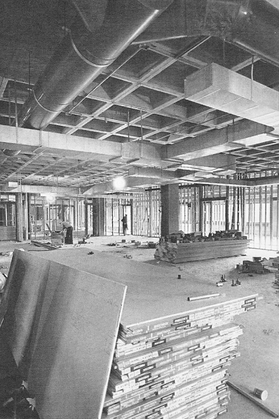 Park Science Center interior during construction