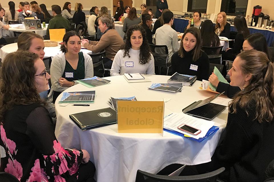 Students at a Career Education event