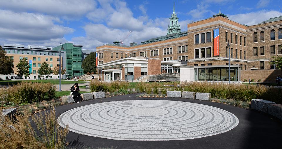 Main College Building with the labyrinth