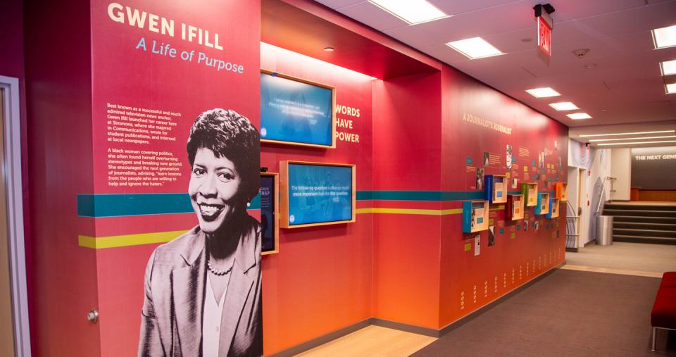 Hallway in The Gwen Ifill School of Media, Humanities and Social Sciences
