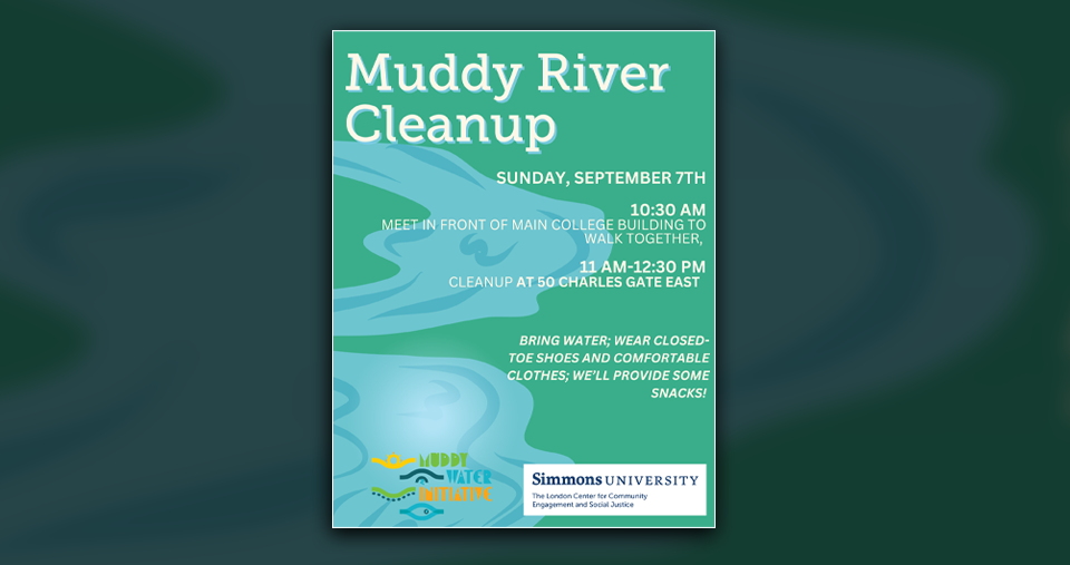 Event Flyer for Muddy River Cleanup on September 7th, 2025