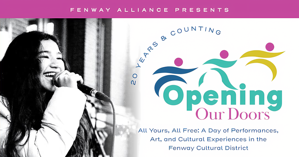 Flyer for "Opening our Doors" event from the Fenway Alliance