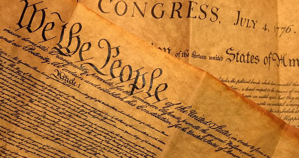 The US Constitution showing "We The People"