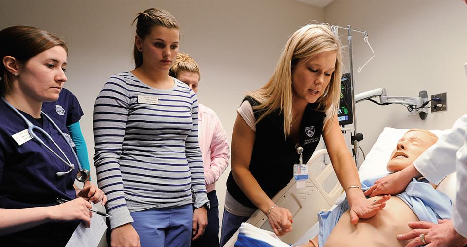 Nursing instruction in the Simmons simulation lab