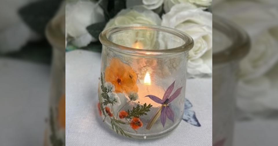 Pressed Flower Candle & Jar