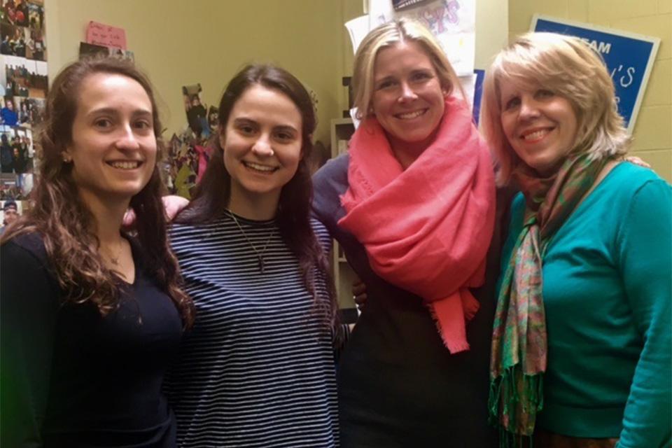 Aimee Correia and Abi Theirrien, Lyndsey Nunes, and Professor Jane Hardin.