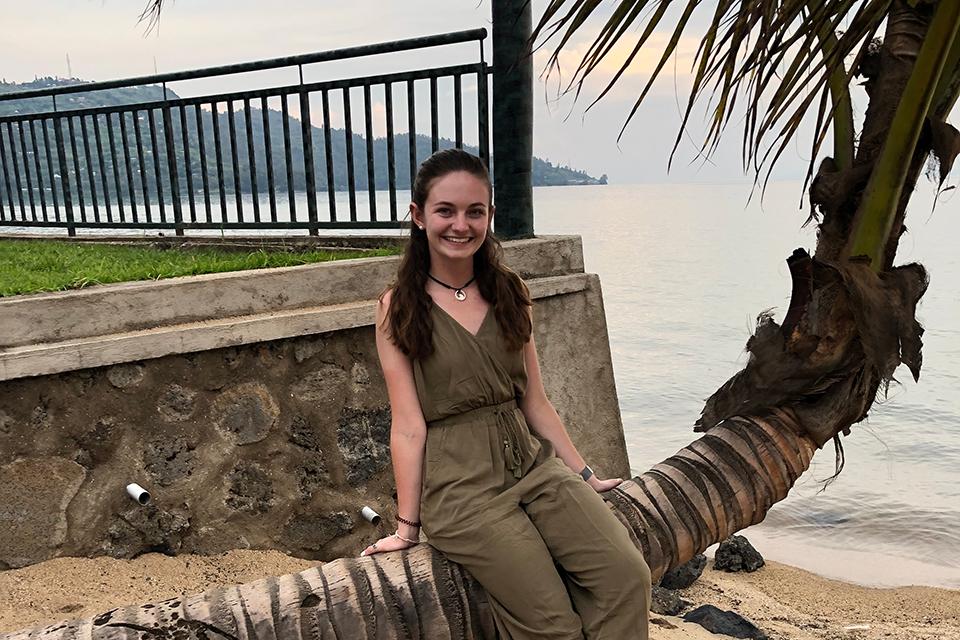 Hannah Parlman on a beach