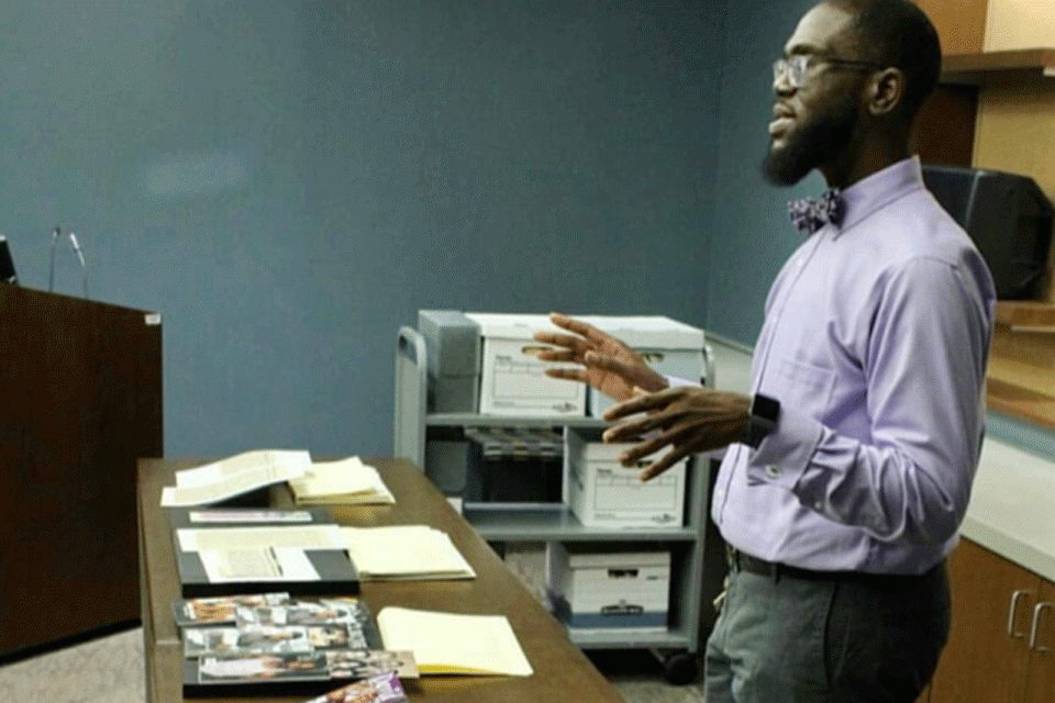 Derek Mosley giving a presentation.