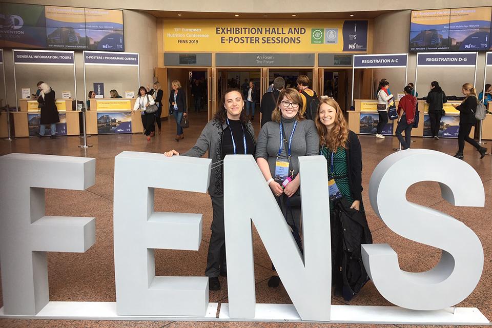 Dr. Lisa Brown, Emily Trussler and Julia Navon at the Federation of European Nutrition Societies (FENS) in Dublin Ireland.