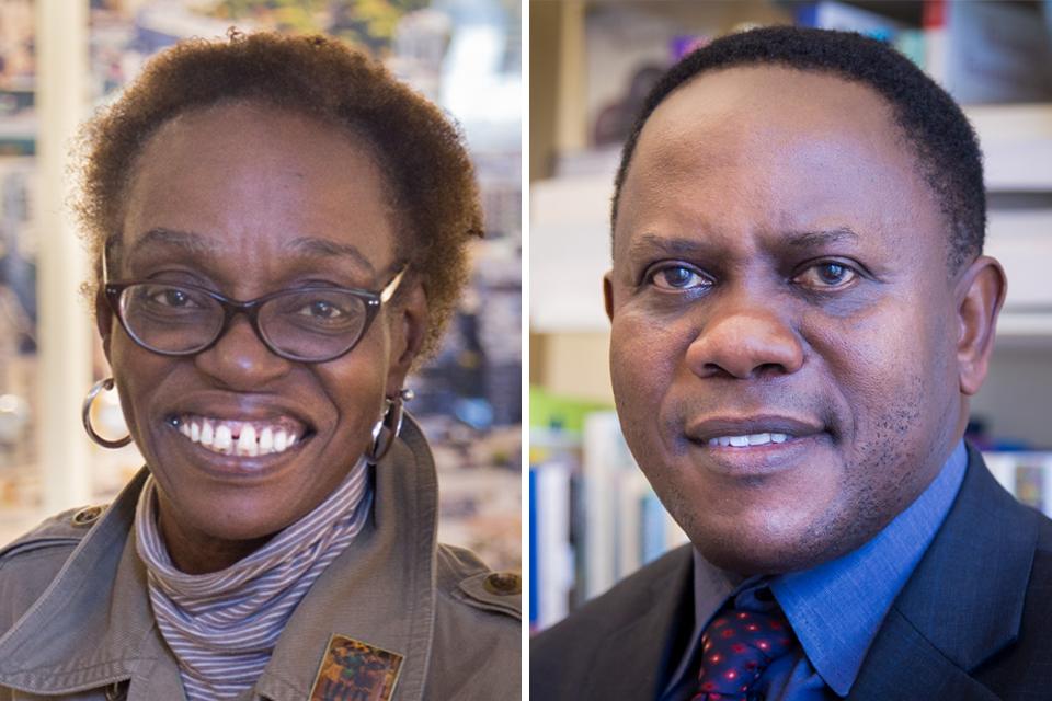 Headshots of Johnnie Hamilton Mason and Hugo Kamya