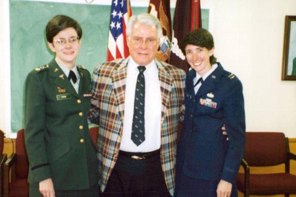 Kit Ryan '80 while being promoted to major in the US Nurse Corps.