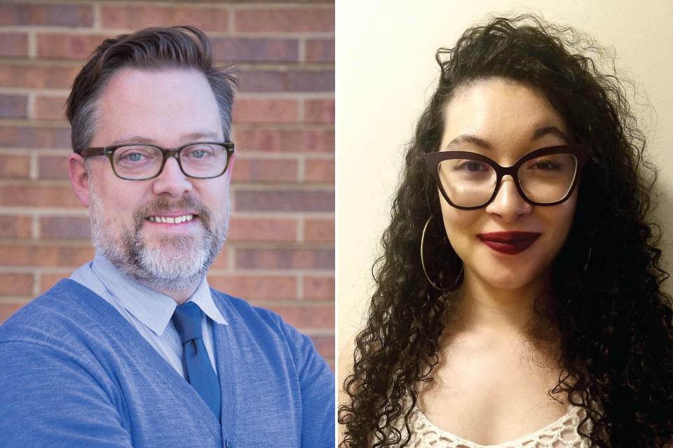 Headshots of Colin Rhinesmith and Malana Krongelb ’22MS