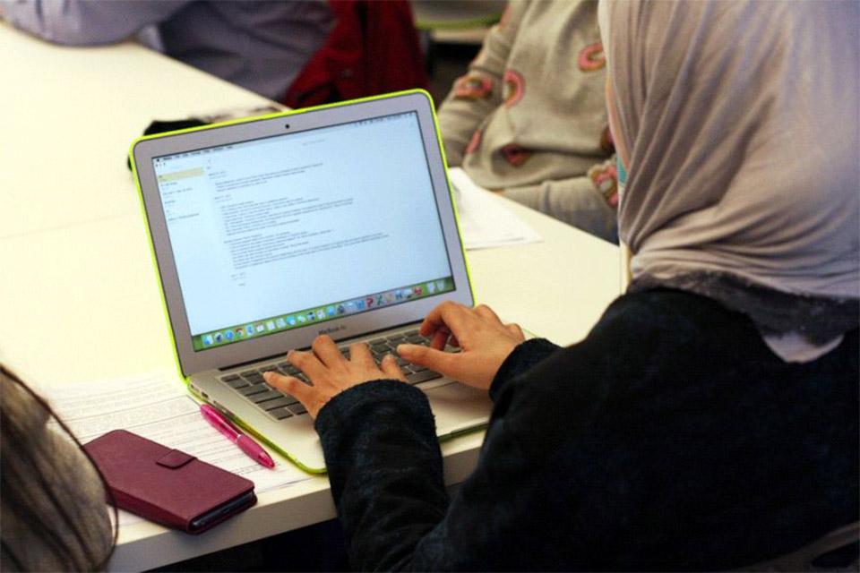 Student using Computer