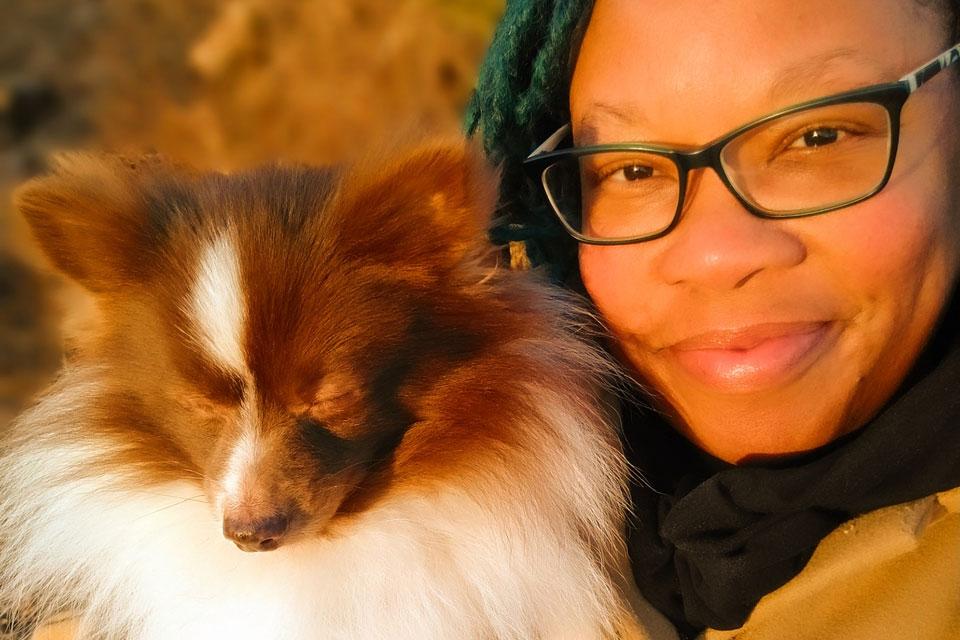Photo of Stephanie Seales with her dog