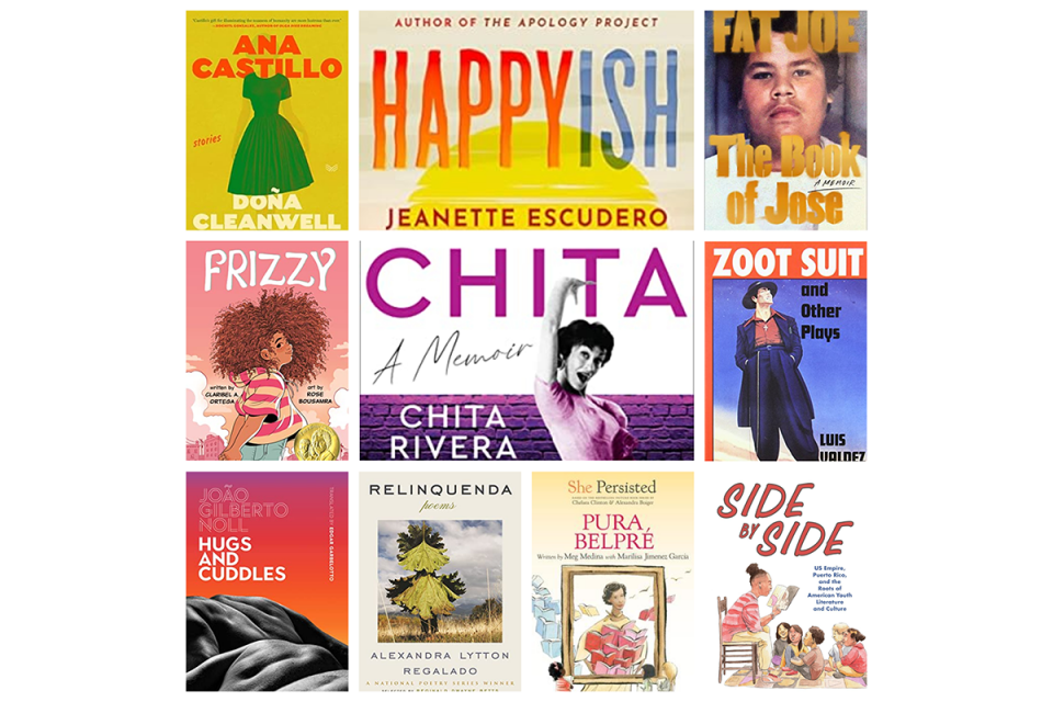 A photo collage of Latinx book covers